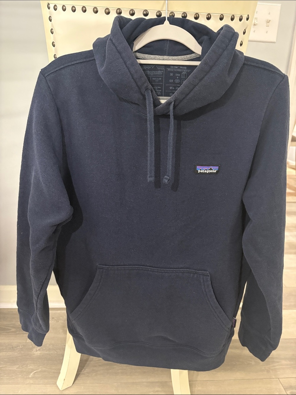 Patagonia Navy Pullover Hoodie with Front Logo